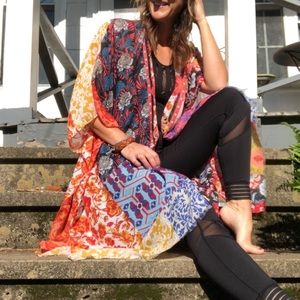 Boho floral kimono
